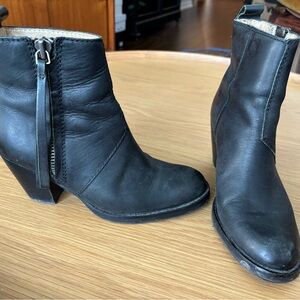 Acne Black Leather Ankle Booties